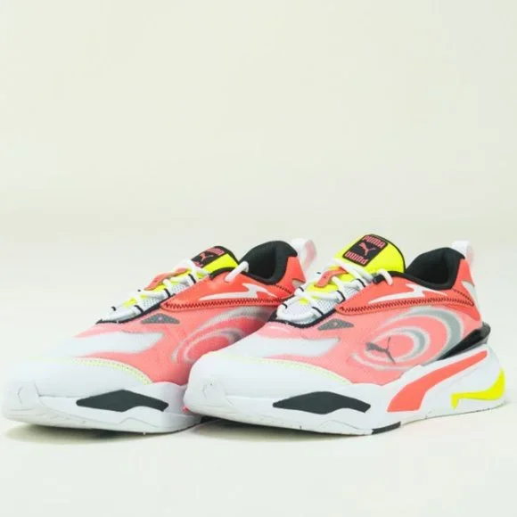 PUMA MEN\'S  RS-FAST Paradise Sneakers in White/Ig Pink/Yellow Alt NWB Amazon.com | PUMA RS-Fast Paradise Puma White/Ignite Pink  main image 4